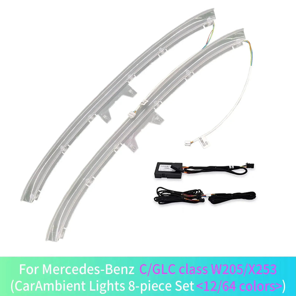 For Mercedes-BenzC/E/GLC W205/X253 W206 W213 64 Color Car Interior LED Seat Back Ambient Light Rear Seat Modified Car Decoration by InterCyprus Trading Ltd