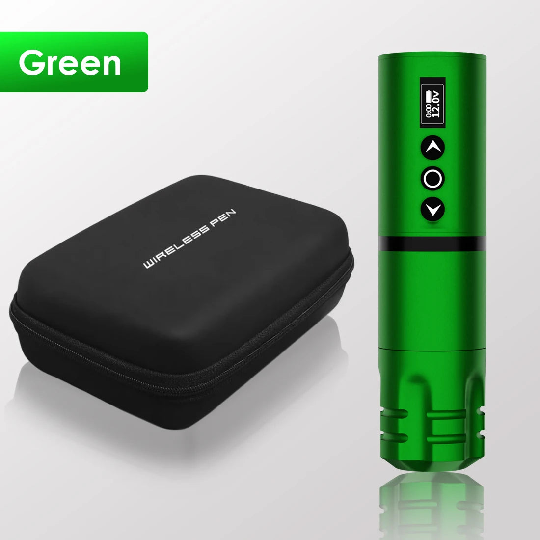 Wireless Tattoo Pen With 1800mAh Battery &ndash; LED Screen Green