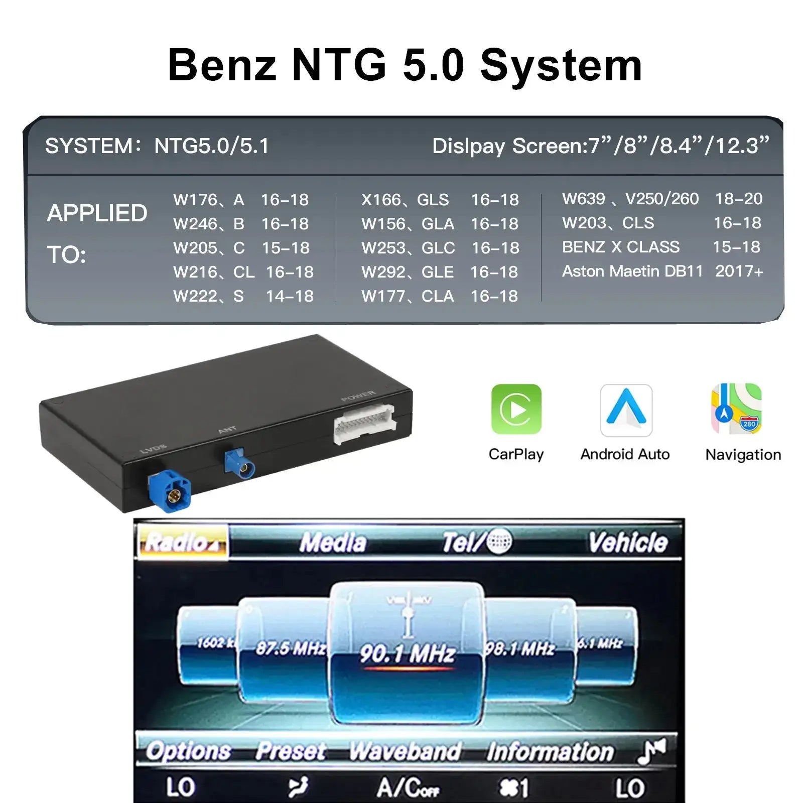 Wireless CarPlay Android Auto Adapter Mercedes NTG System NTG5.0