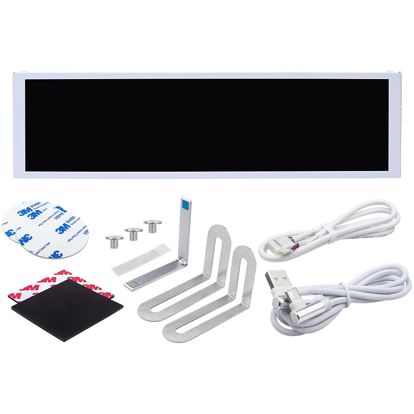 TURZX 9.2 Inch USB Secondary Screen &ndash; High Resolution 1920x462 Display WHITE / CHINA