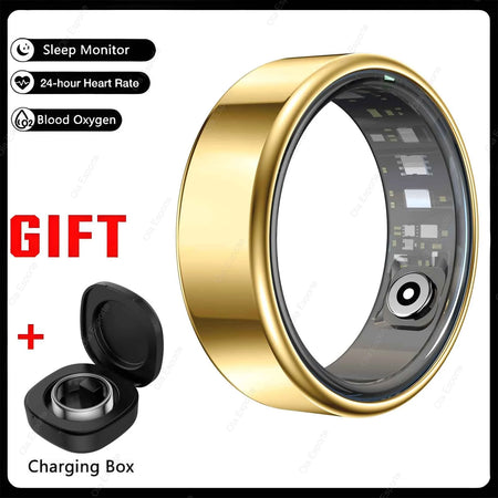 Smart Ring with Heart Rate, Sleep Monitoring &amp; Multiple Sports Modes - Waterproof Fitness Ring