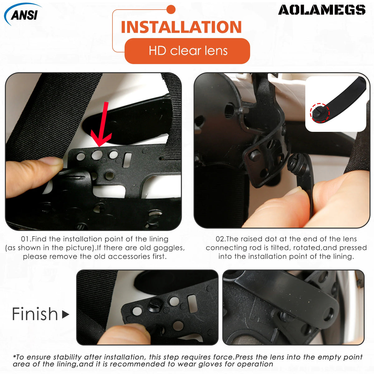 Goggles Replacement Accessories SF06 CR08 &ndash; ANSI CE