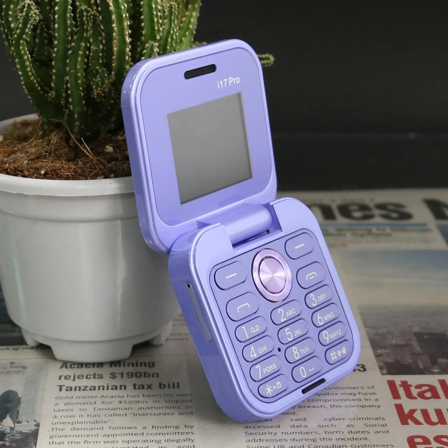 Palm Cute Flip Phone &ndash; Senior Friendly Push Button Comfort Purple / add 16G TF card