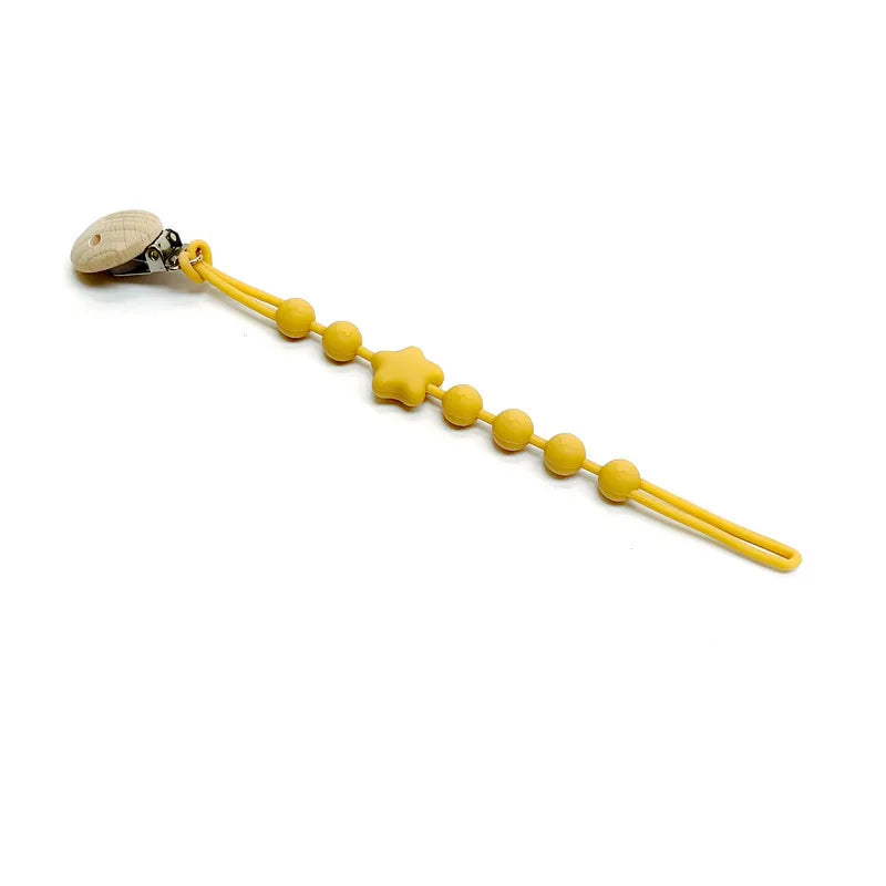 Silicone Pacifier Chain &ndash; Anti-Drop Safety Clip yellow