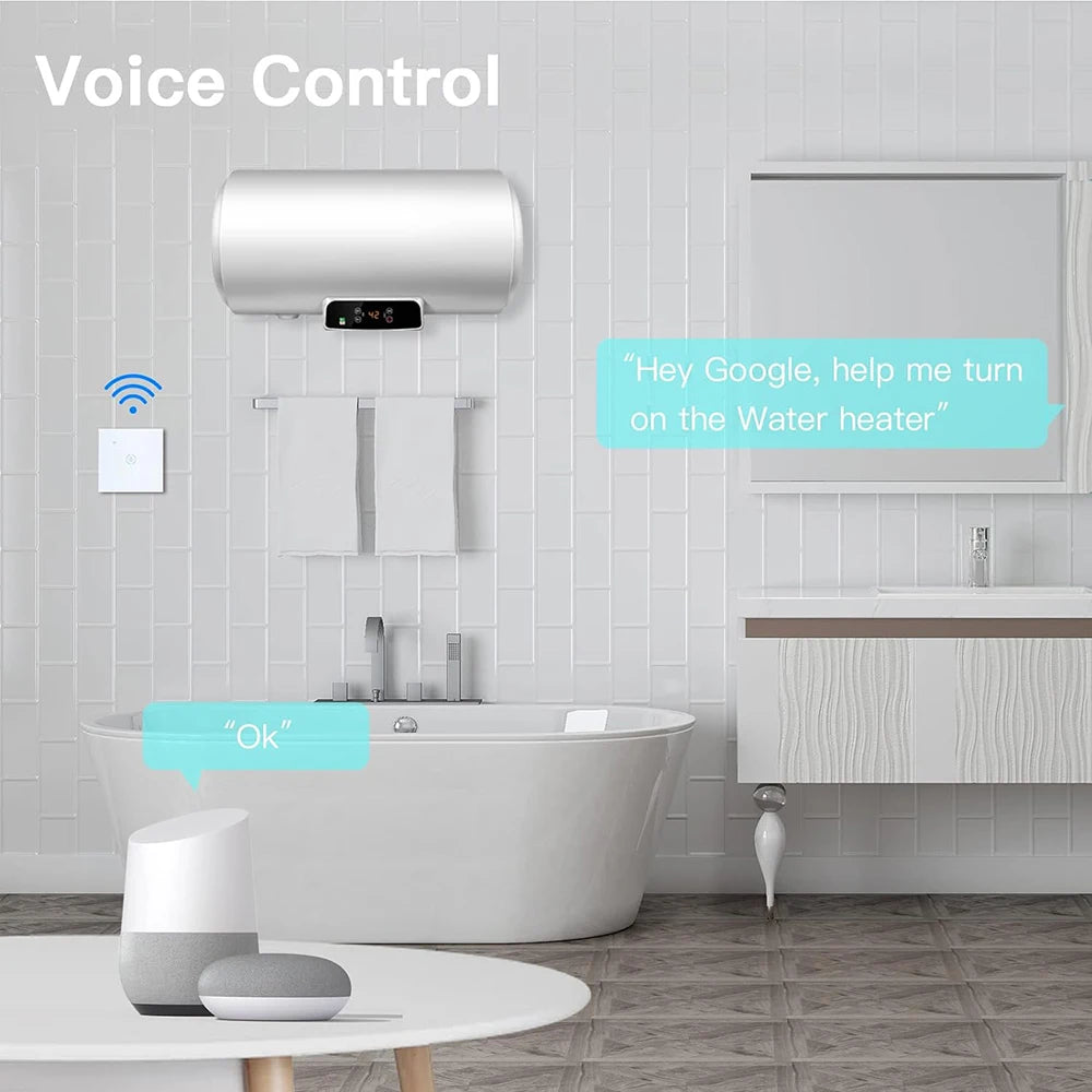 KCOOJO WiFi Smart Boiler Switch - Remote Control Water Heater with Voice Assistant Compatibility