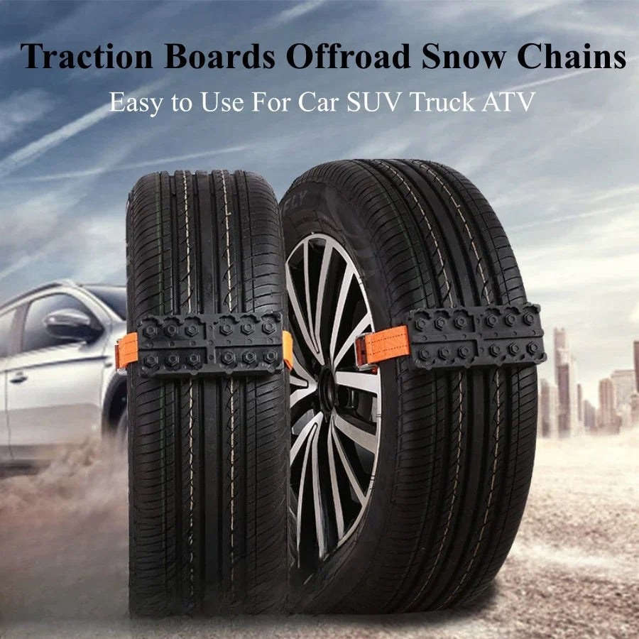 2PCS Traction Boards Offroad Snow Chains &ndash; Durable PU Blocks