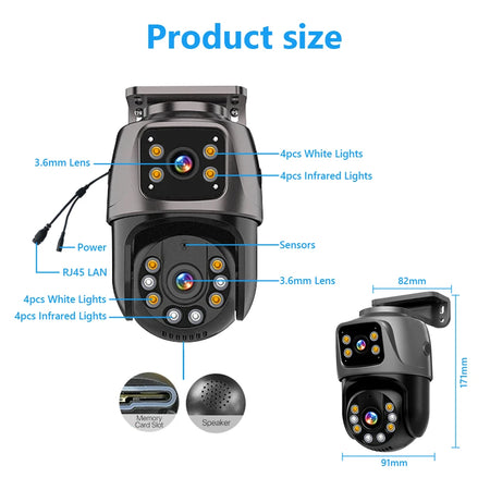 Movols 6MP XMEYE POE Surveillance System &ndash; Dual Lens PTZ