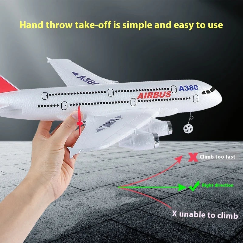HW30 A380 Airbus RC Plane - Dual Power Foam Glider for All Skill Levels