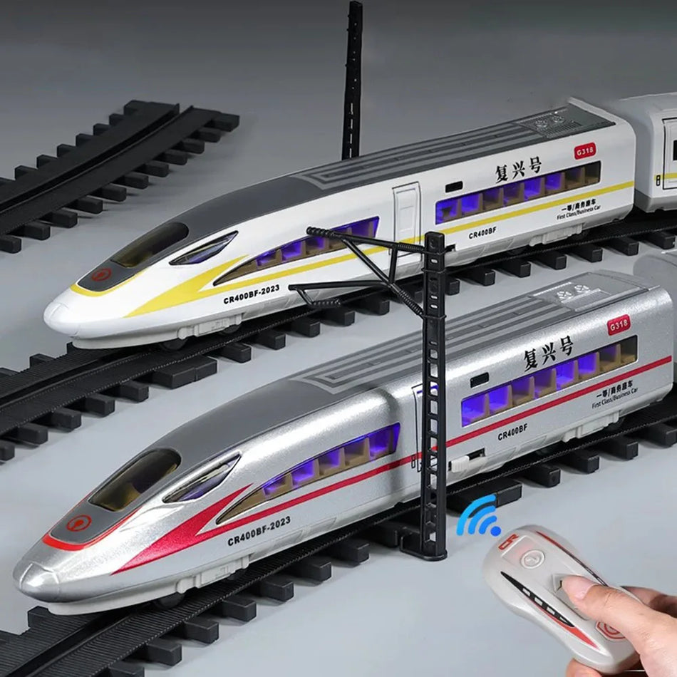 Modelo de Comboio em Escala 1:60 FuXing com Controlo Remoto, Som e Luz, em Metal Fundido