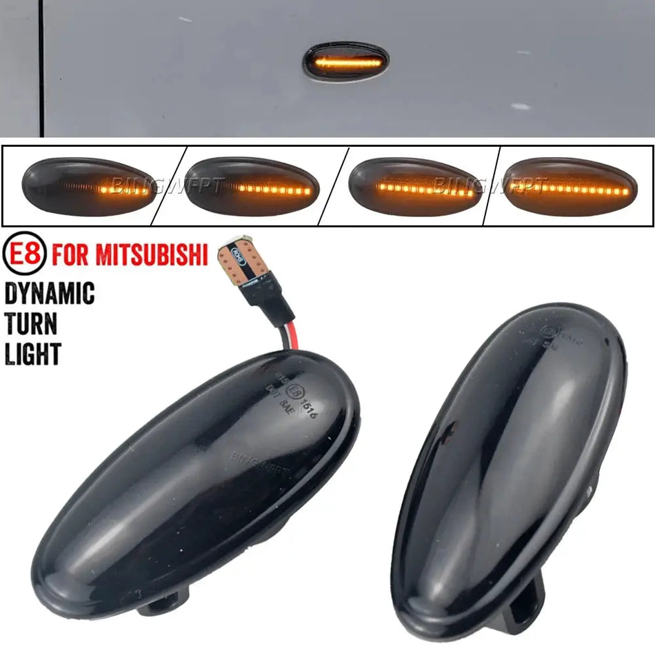 2X Dynamic LED Side Marker Turn Signal Repeater Flowing Flash Light For Mitsubishi Pajero/Montero Sport (K9) 1997-2008 by InterCyprus Trading Ltd