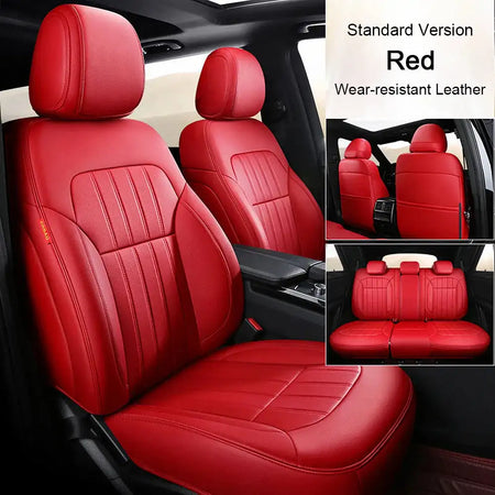 Custom Fitted Faux Leather Seat Covers For Audi A4 B8 8K Red / CHINA