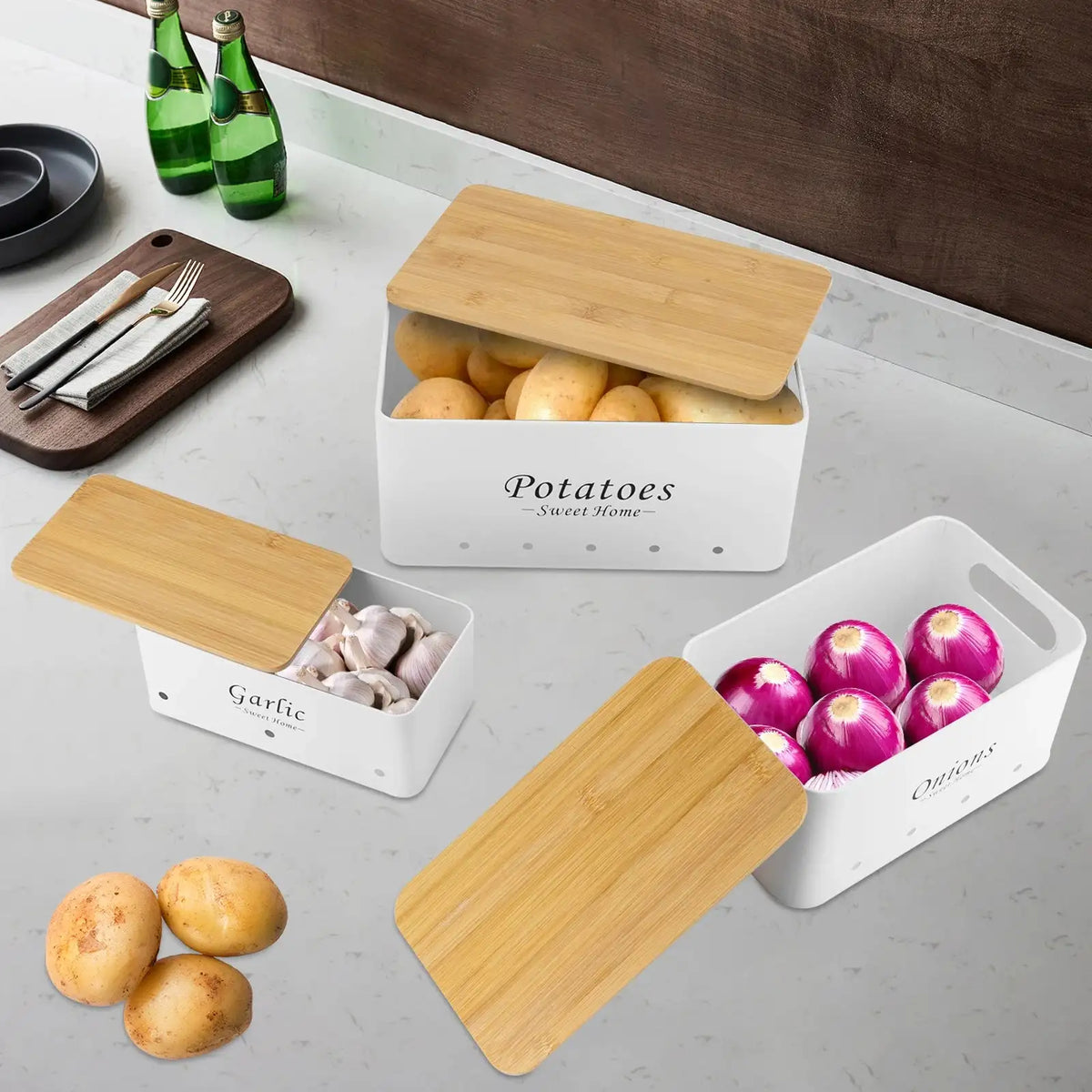 3Pcs Storage Container Sets With Bamboo Lids &ndash; Ventilated