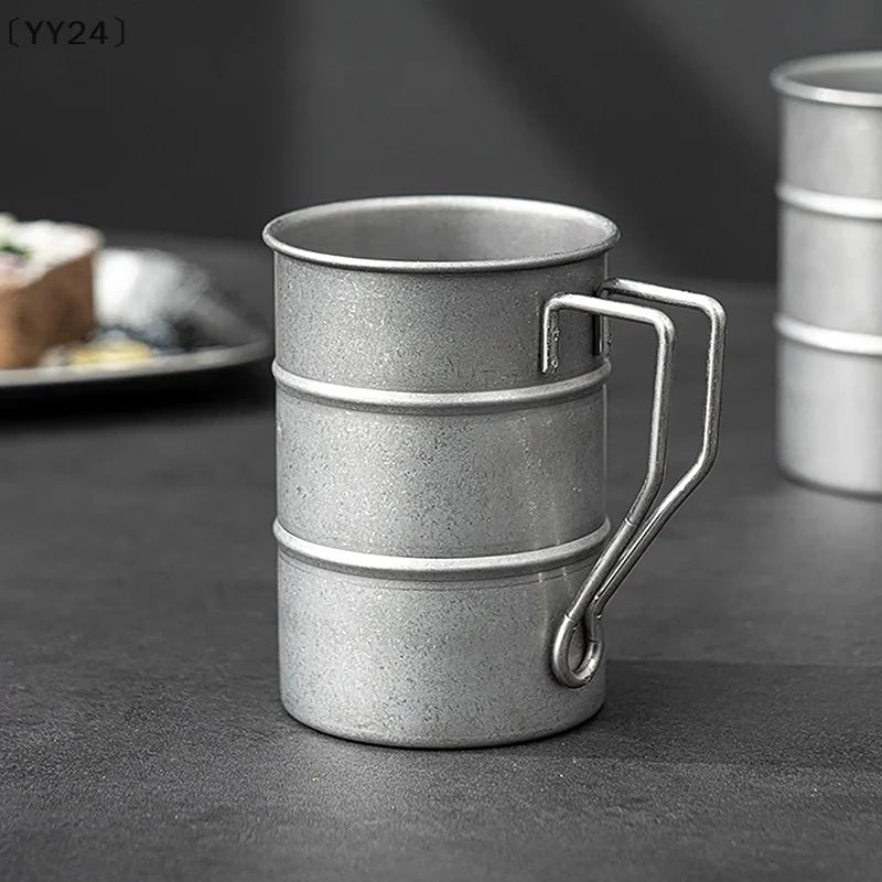 YY24 Retro Old Stainless Steel Beer Mug &ndash; Portable Camping
