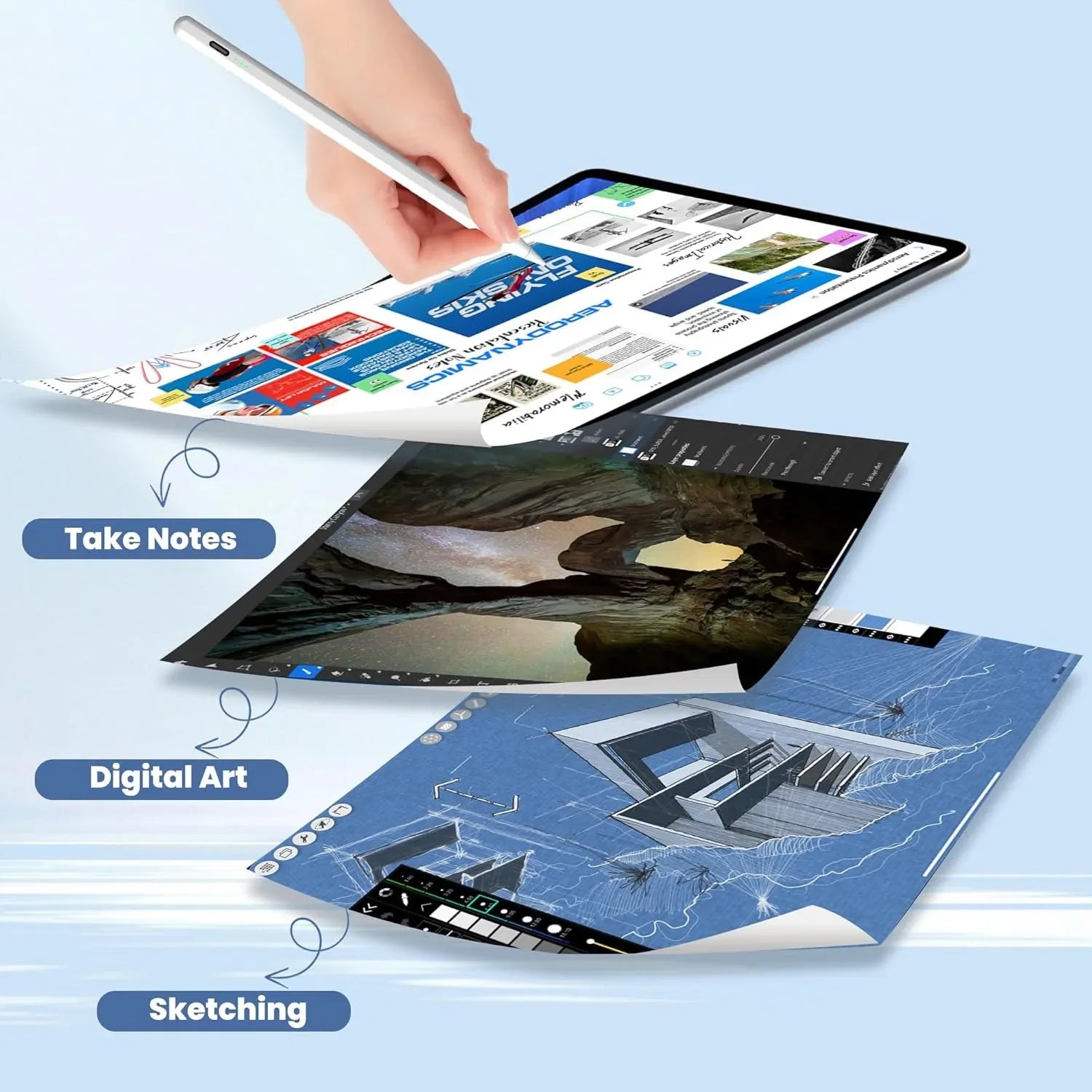 Phone Pad Capacitive Pen For iOS Android Windows &ndash; Ergonomic