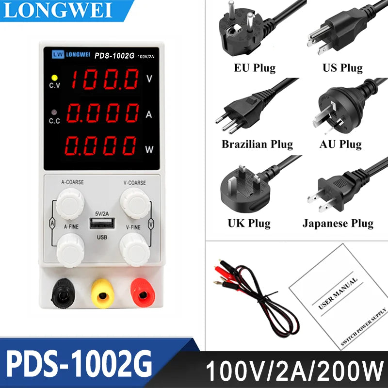 Longwei PDS-3010G - Adjustable 0-30V 10A Lab Bench Power
