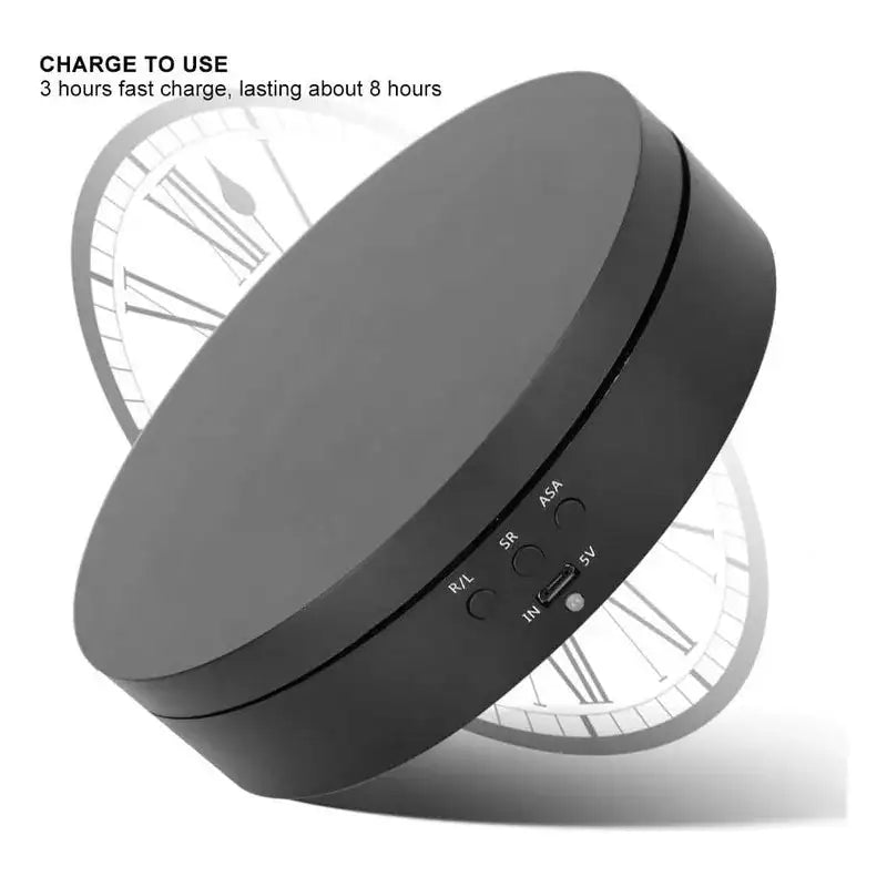 360-Degree Photography Turntable with Remote Control &amp; Motorized Display Stand 138MM Black 1