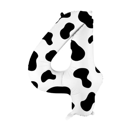 40-Inch Cow Print Number Balloon for Kids' Birthday and Party Decor 20240223A01-4 / Other