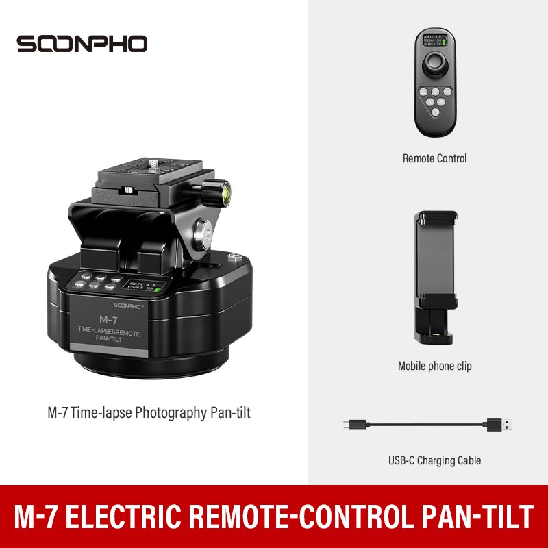 Soonpho M7 Electric Gimbal - 360&deg; Rotation &amp; Wireless Control black