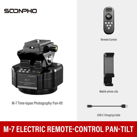 Soonpho M7 Electric Gimbal - 360&deg; Rotation &amp; Wireless Control black
