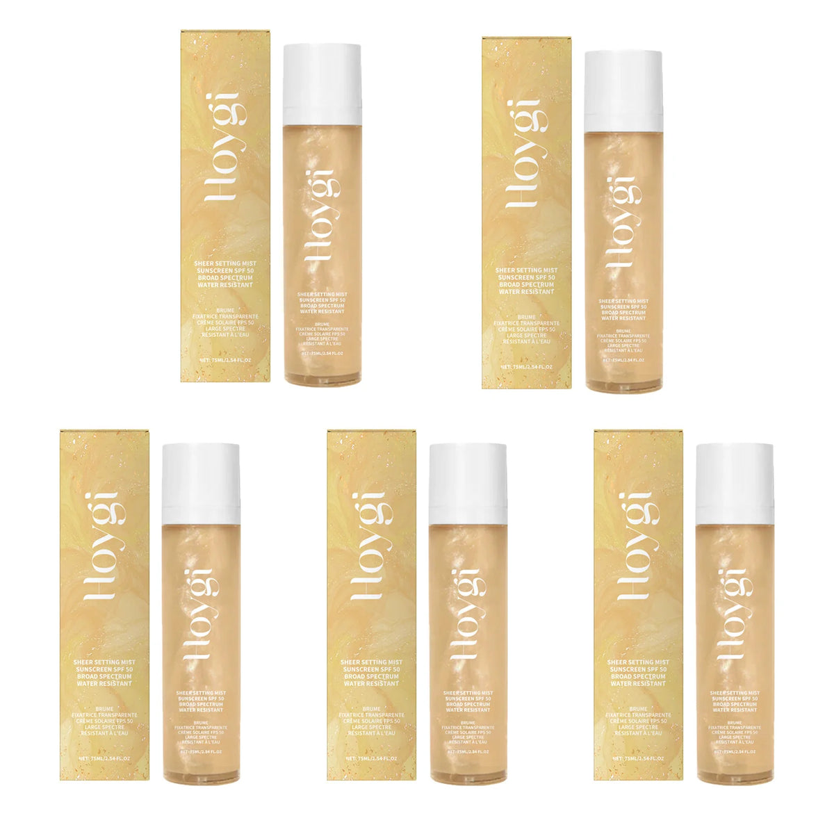 SPF 50+ Makeup Setting Spray &ndash; Oil Control Waterproof 5 x 75ml Boxed