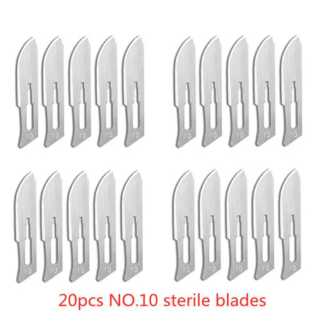 Sterile Carbon Steel Surgical Blades &ndash; Precision Cutting 20pcs NO.10