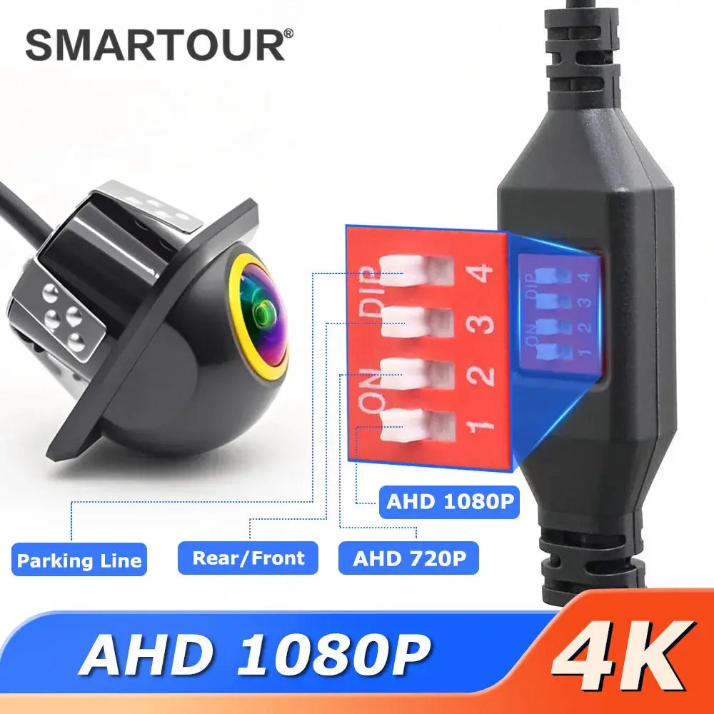 DIP Switch AHD 1080P Car Rear View Camera Starlight Night Vision Waterproof Drill‑mount Backup Parking Camera Support AHD 720P by InterCyprus Trading Ltd