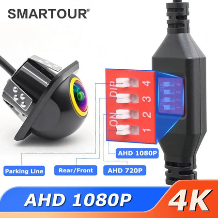 DIP Switch AHD 1080P Car Rear View Camera Starlight Night Vision Waterproof Drill‑mount Backup Parking Camera Support AHD 720P by InterCyprus Trading Ltd