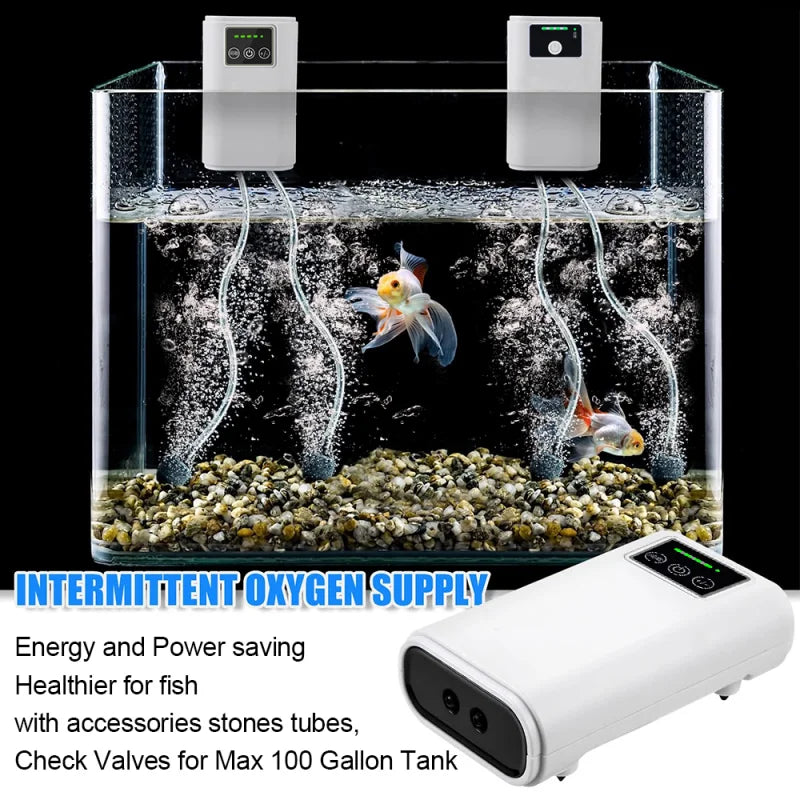 Aquarium Oxygen Pump USB Battery - Portable 6000mAh