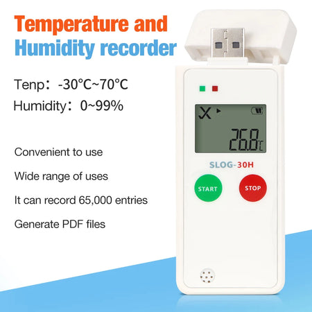JuanJuan USB Temperature Logger &ndash; Accurate Temperature Humidity Monitoring SLOG-30H