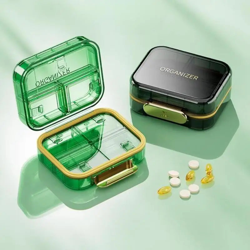 Travel-Friendly Dustproof Pill Box Organizer with Secure Closure and Moisture Protection