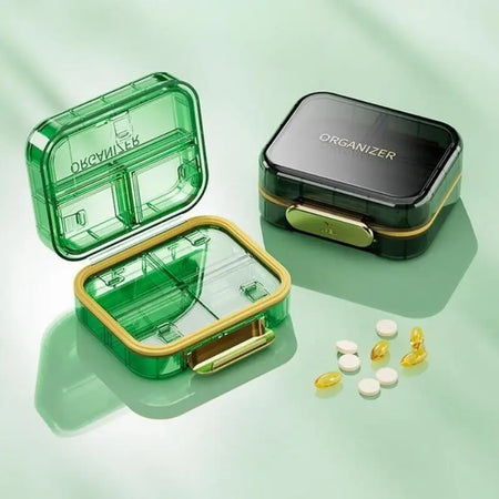 Travel-Friendly Dustproof Pill Box Organizer with Secure Closure and Moisture Protection