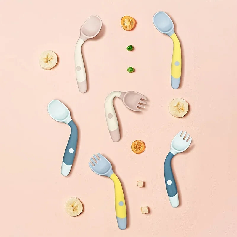 Bendable Baby Fork and Spoon Set for Easy Eating Training