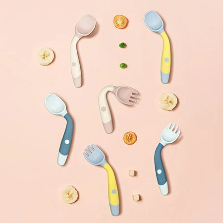 Bendable Baby Fork and Spoon Set for Easy Eating Training