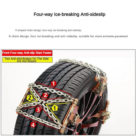 Winter Vehicle Anti Skid Chains &ndash; Thick Manganese Steel