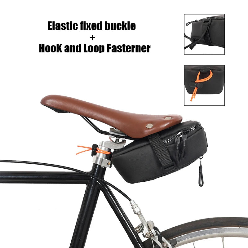 Чанта за седалка Bucklos за планински и шосеен велосипед, голям капацитет, водоустойчива, полиестер