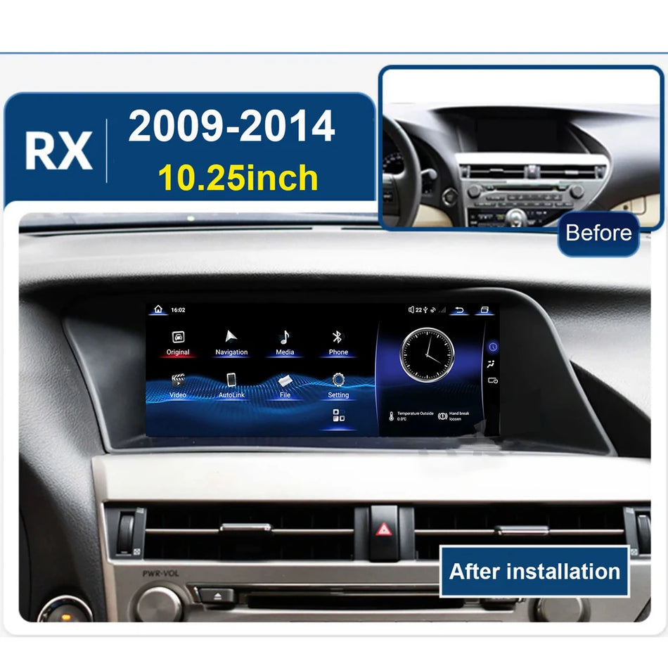 Stereo auto Android 15 pentru Lexus RX270 RX350 RX450H cu navigație GPS