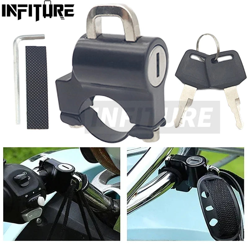 Αντικλεπτικό Κλειδαριά Κράνους για Μοτοσυκλέτες και Ποδήλατα, Μεταλλική Βάση Στο Τιμόνι