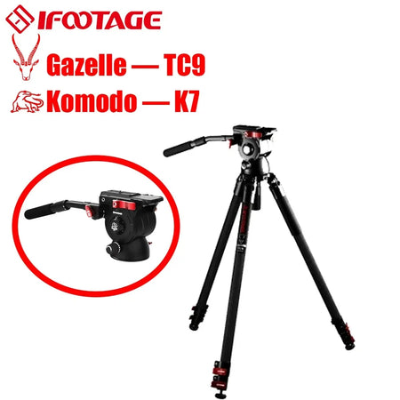 IFOOTAGE Gazelle TC9 Carbon Camera Tripod &ndash; 65 Inch Reach TC9 add K7