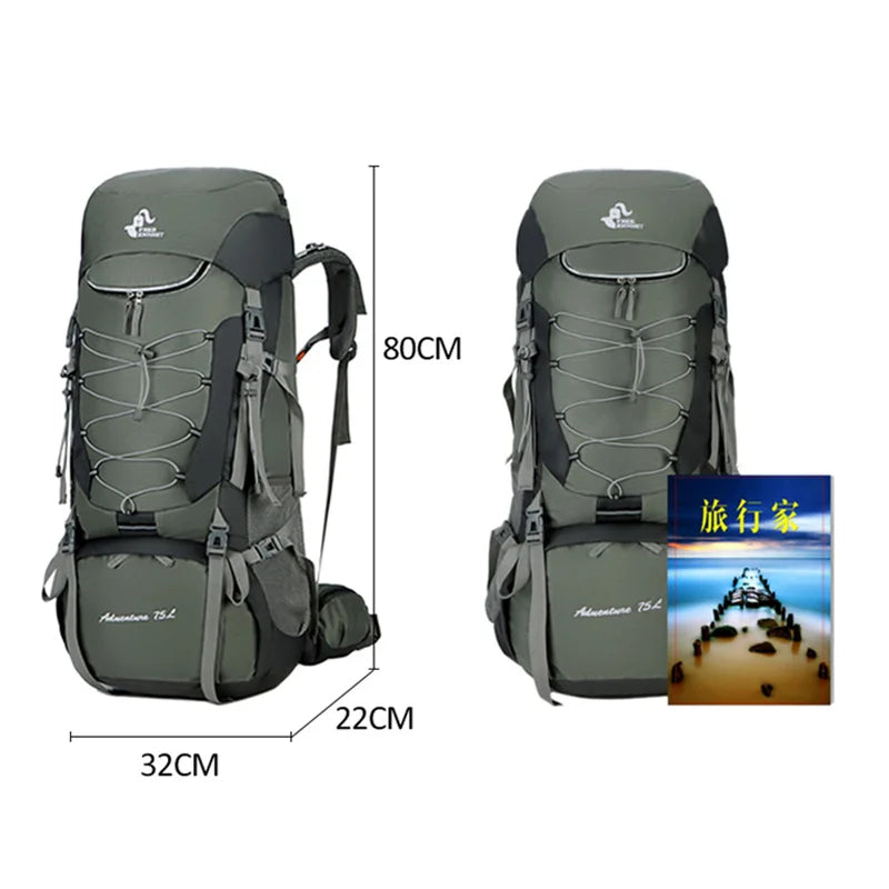 75L Camping Backpack &ndash; Rain Cover Included For All Weather
