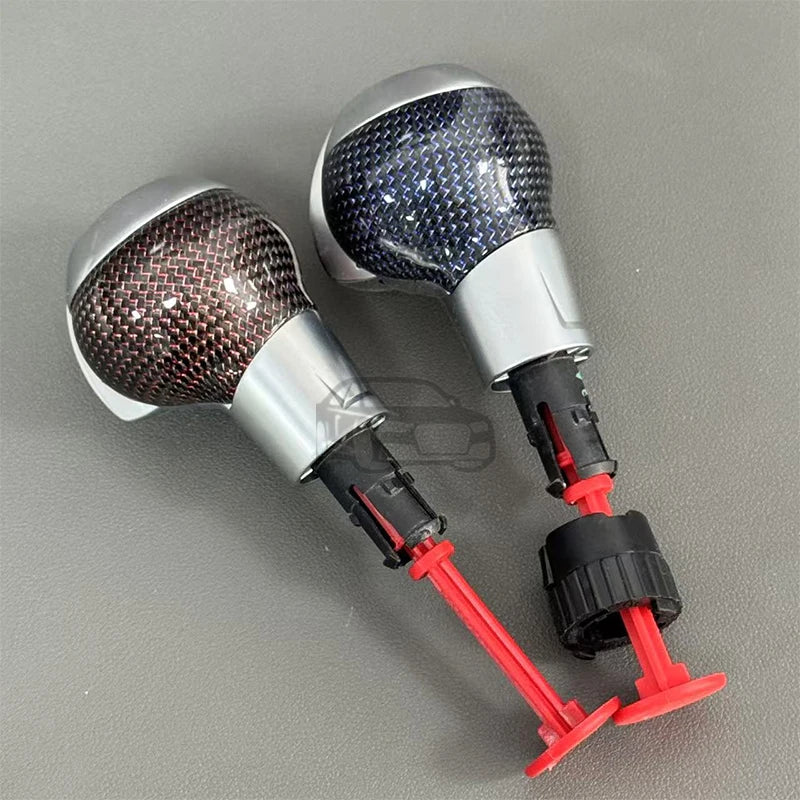 Audi A3 Mudador, Manete de Mudanças em Fibra de Carbono com Linha Azul e Vermelha