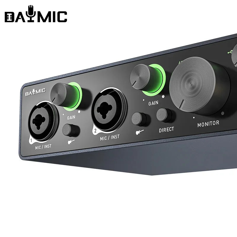 2-Channel USB Audio Interface Sound Card