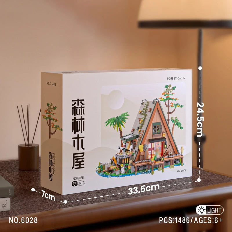 Forest House Blocks With LED Tree Cabin &ndash; LED Lighting