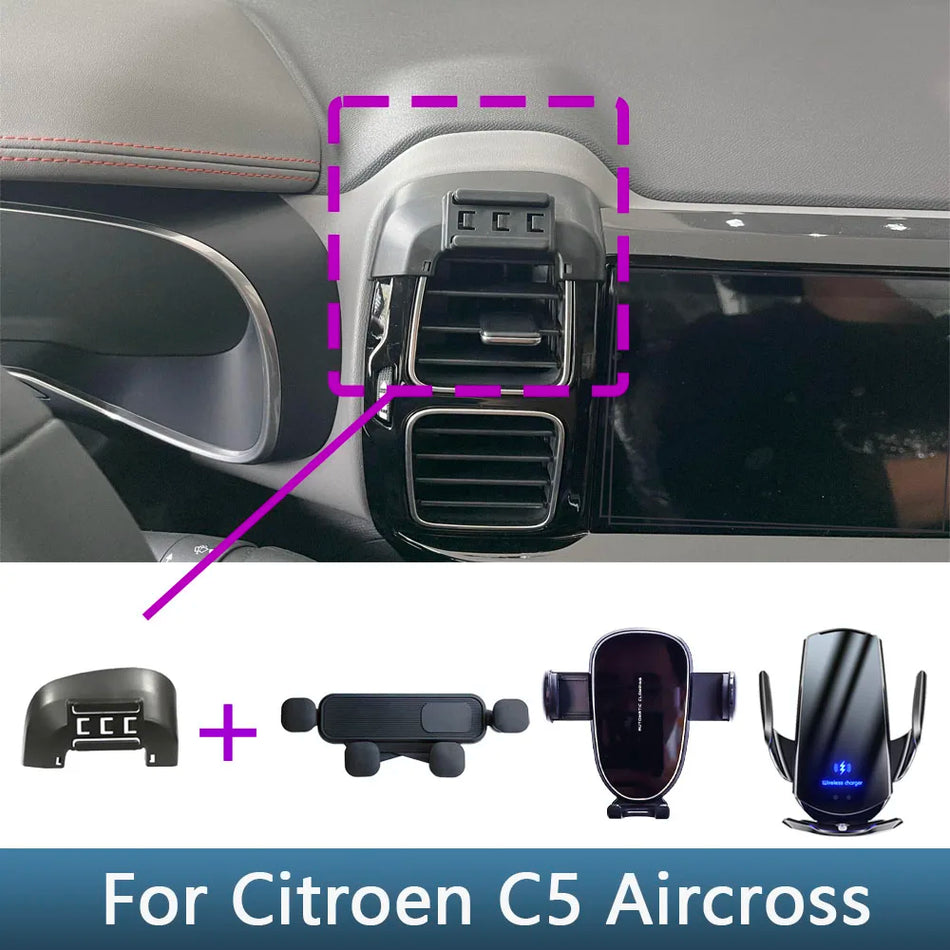 Citroen C5 Aircross Trådlös Laddning Telefonhållare Bas