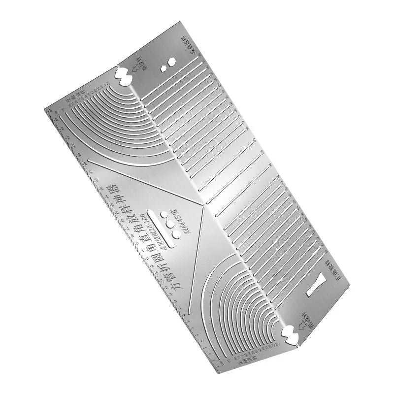 Arc Marking Ruler Right Angle Construction Arc Parallel Drawing Tool 90 Degree Folding Ruler for Metalworking Cutting Guide