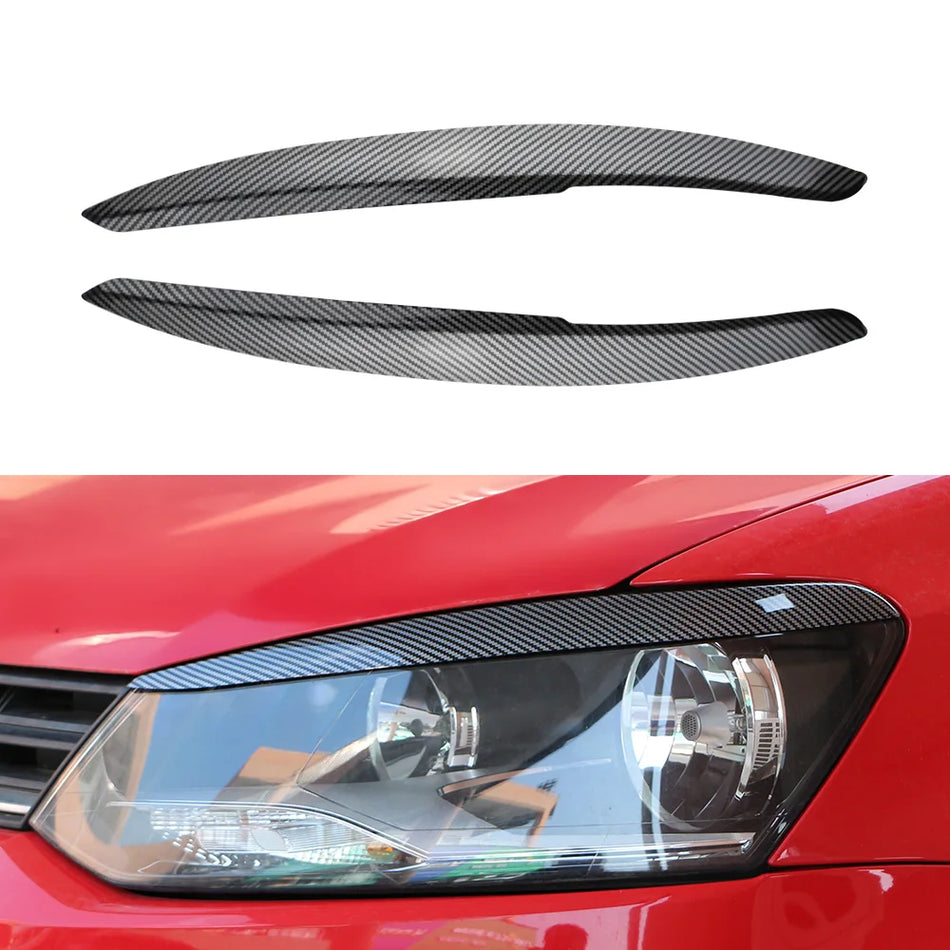 VW Polo Mk5 6R 6C Καλύμματα Φρυδιών Φαναριών ABS, Γυαλιστερό Μαύρο
