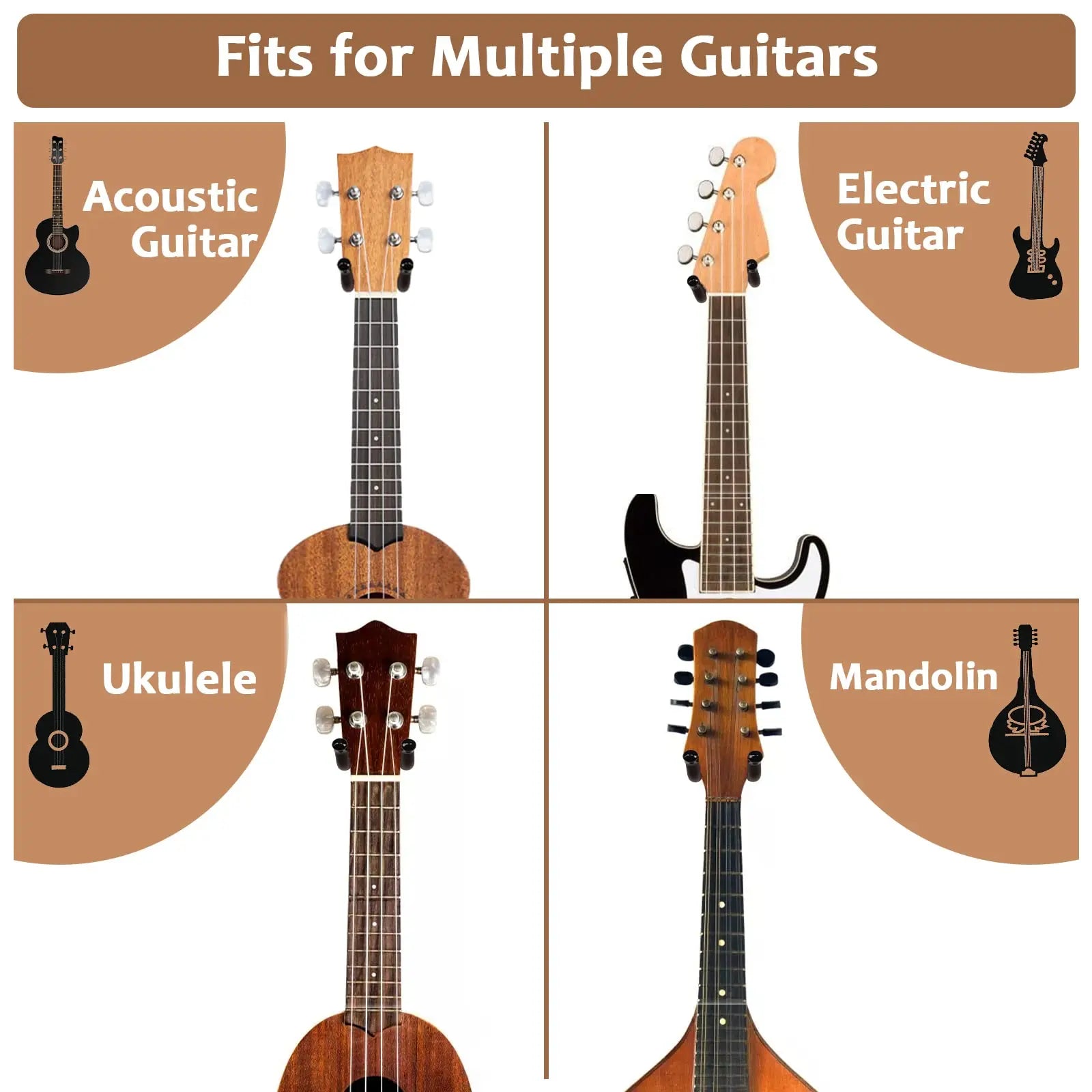 Guitar Wall Hanger &ndash; Solid Wood Mount With Soft Pads