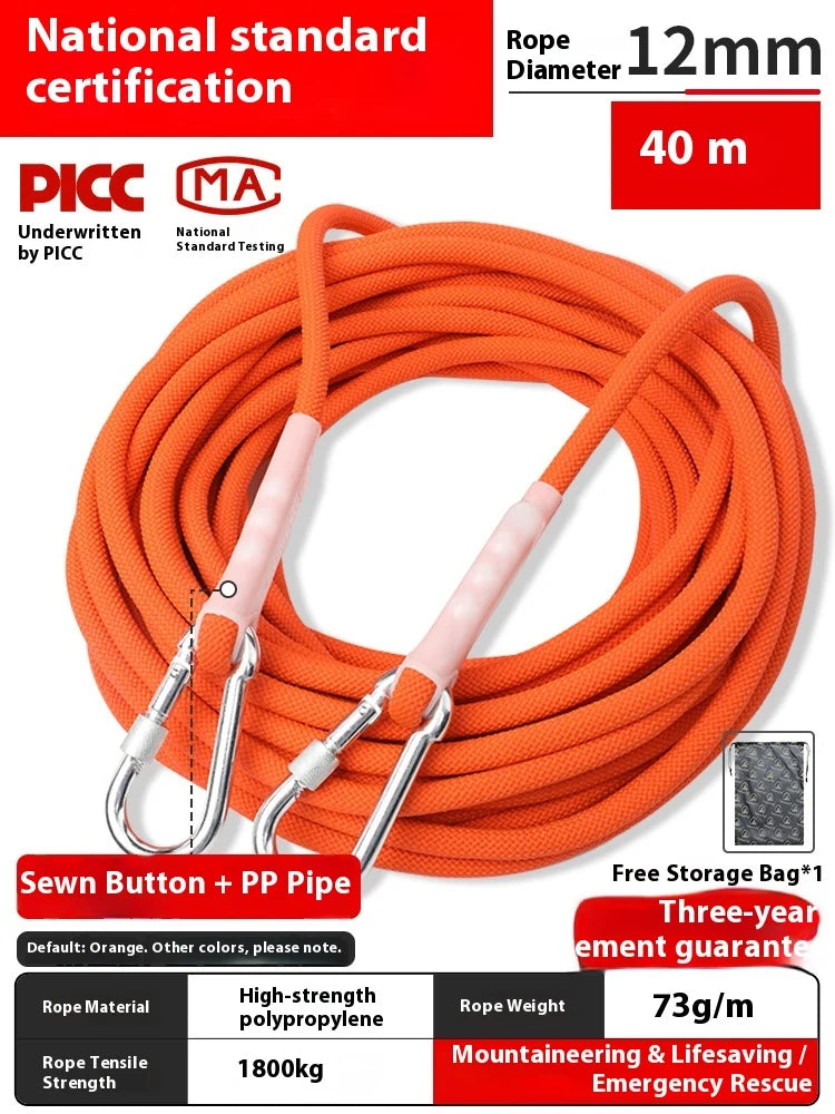 High Strength Nylon Dynamic Climbing Rope &ndash; Dynamic Strength load-bearing  1800kg
