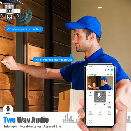 15MP WIFI Three PTZ Solar Camera Three screen PIR Human Tracking Security CCTV Surveillance IP Camera PTZ control for all 3 Lens