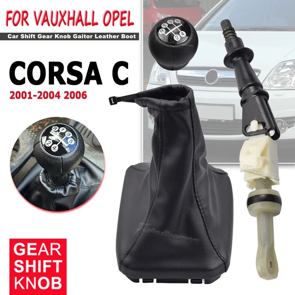 Vaihteiston vaihdevaippa ja käsijarrukahvat, nahkaa, liukumatonta, Opel CORSA C:lle