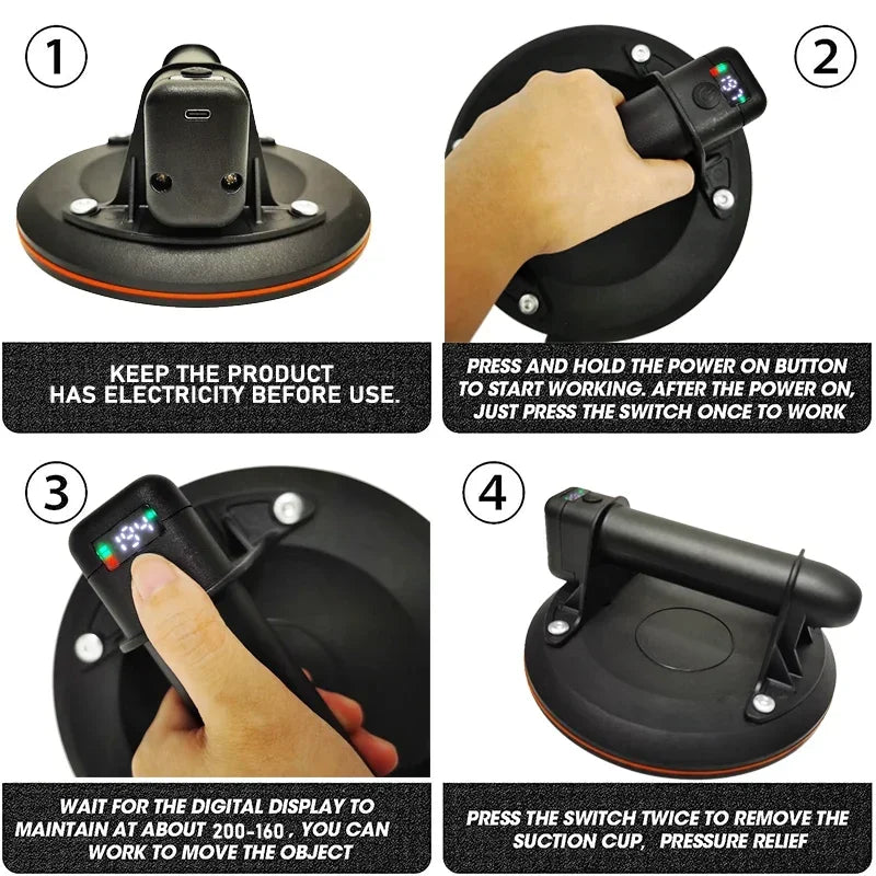 8 Inch Electric Vacuum Suction Cup Lifter &ndash; 250Kg Capacity